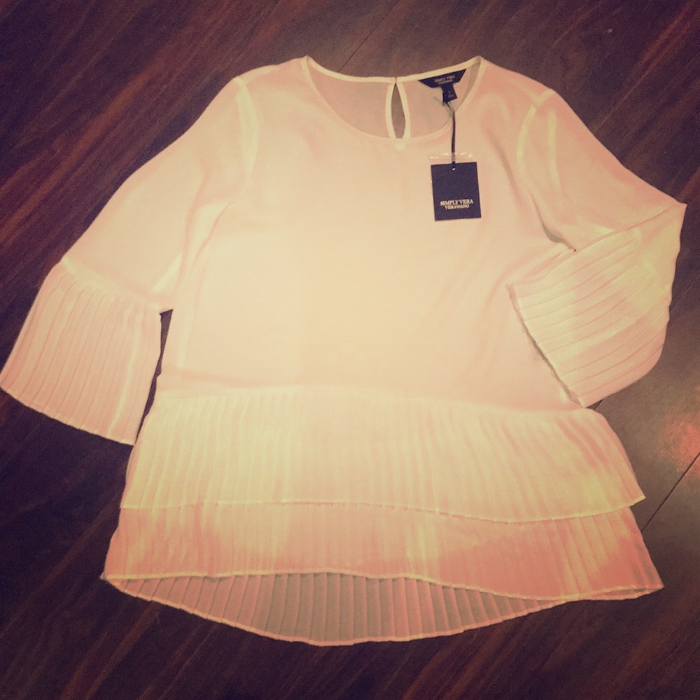🆕 SIMPLY VERA Vera Wang White Sheer Top